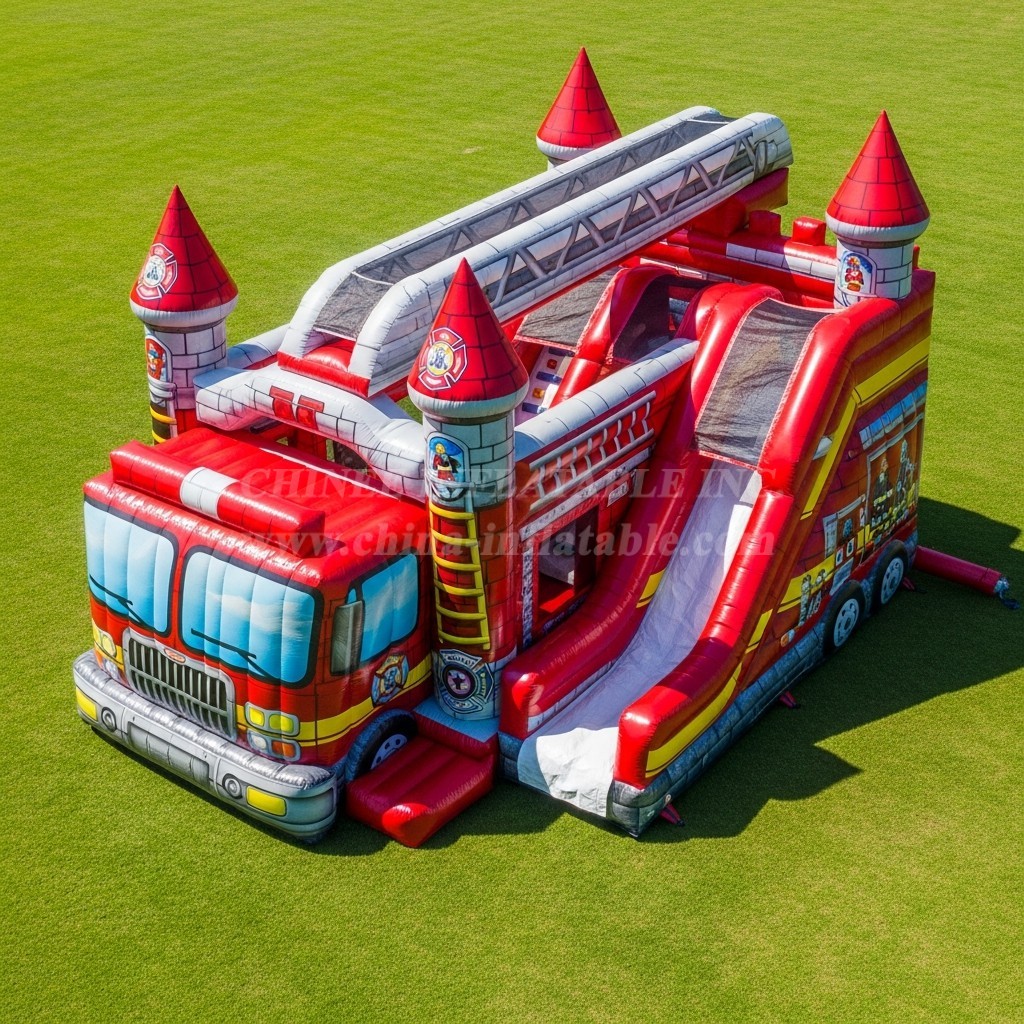 T5-2935 Firetruck Theme Inflatable Castles