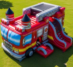 T5-2937 Firetruck Theme Inflatable Castles