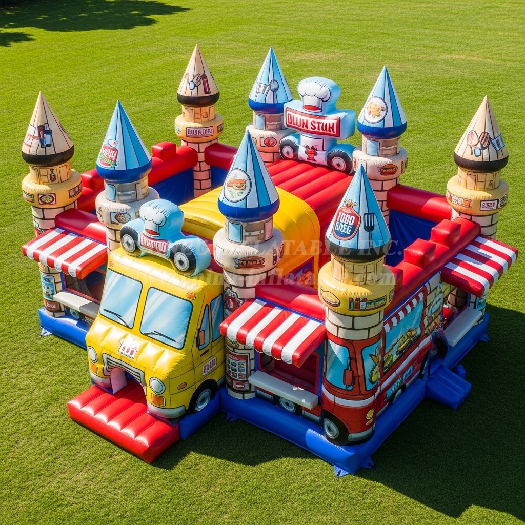 T5-2943 Food Trucks Theme Inflatable Castles