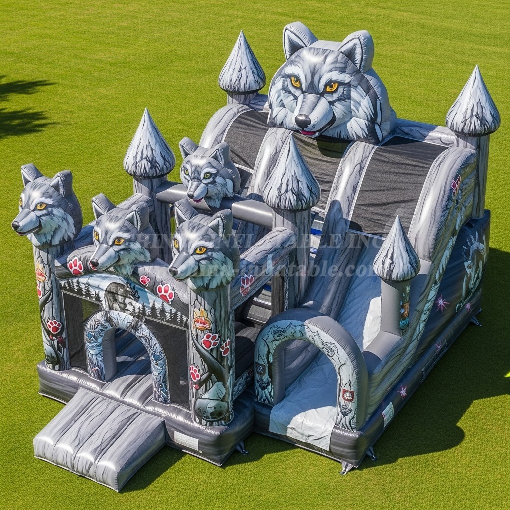 T5-3134 Wolf Theme Inflatable Castles