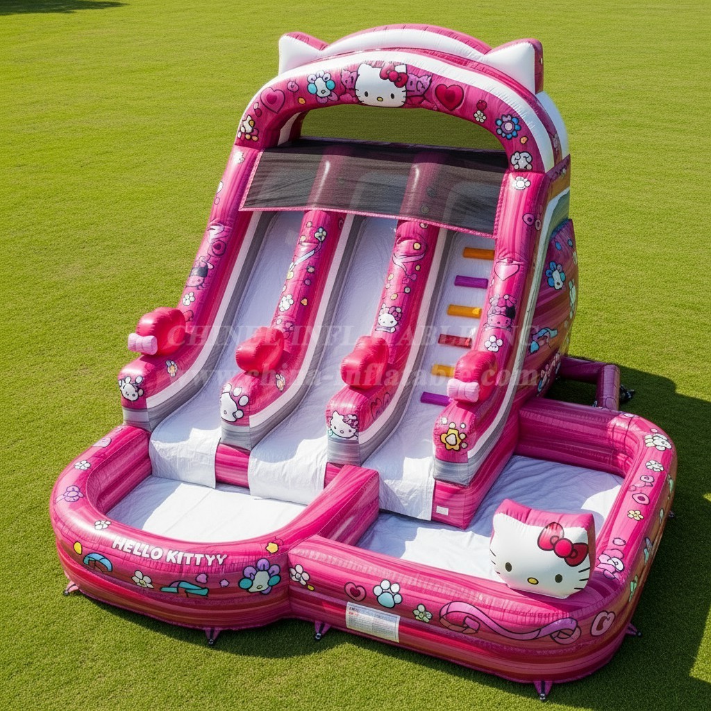 T8-9285 Hello Kitty Theme Inflatable Water Slide