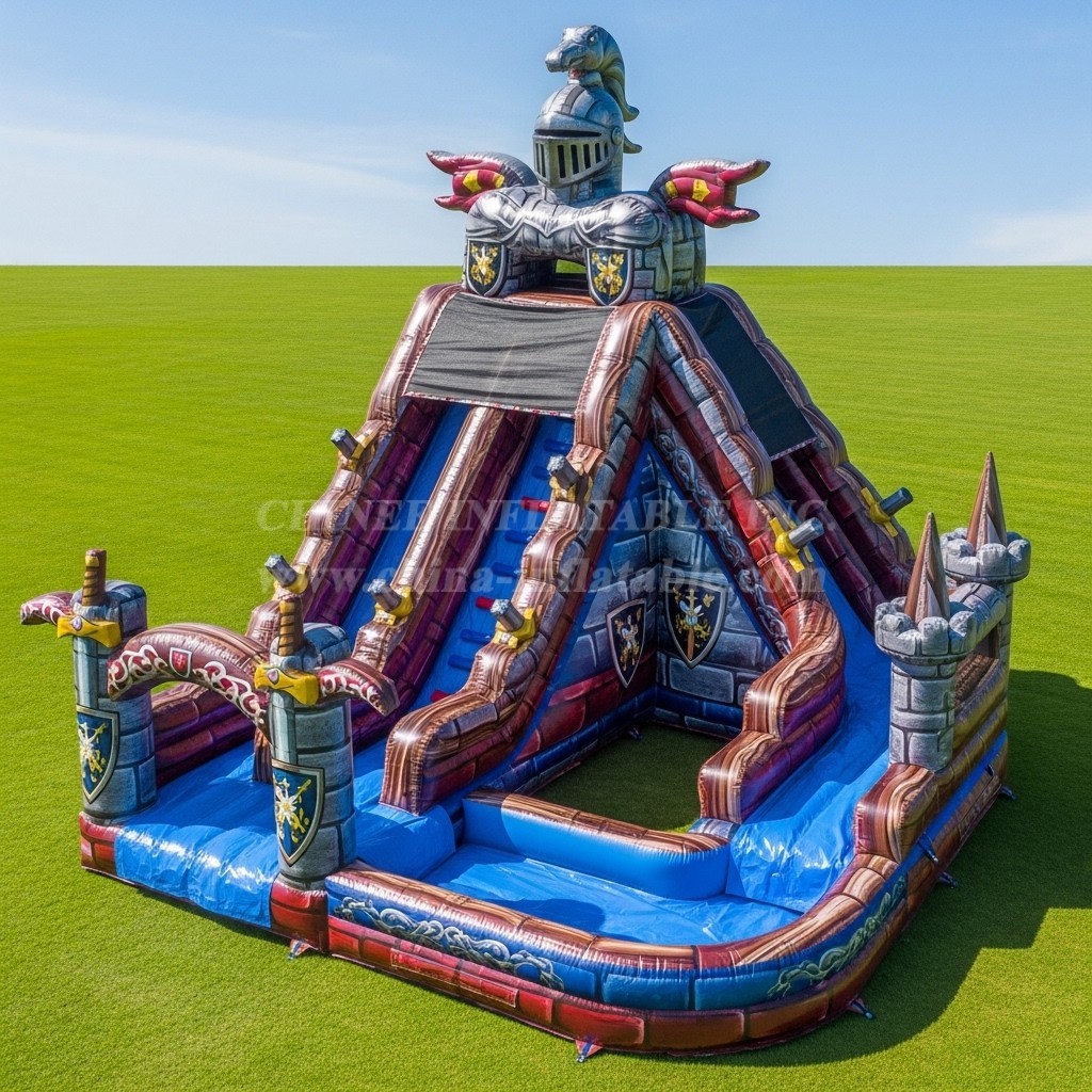 T8-9288 Knight Theme Inflatable Water Slide