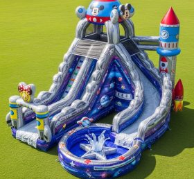 T8-9303 Mickey & Minnie Theme Inflatable Water Slide