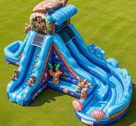 T8-9313 Moana Theme Inflatable Water Slide