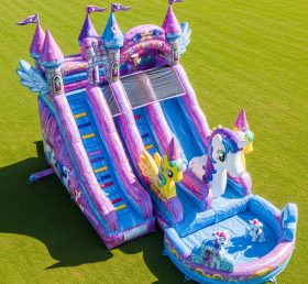 T8-9317 My Little Pony Theme Inflatable Water Slide
