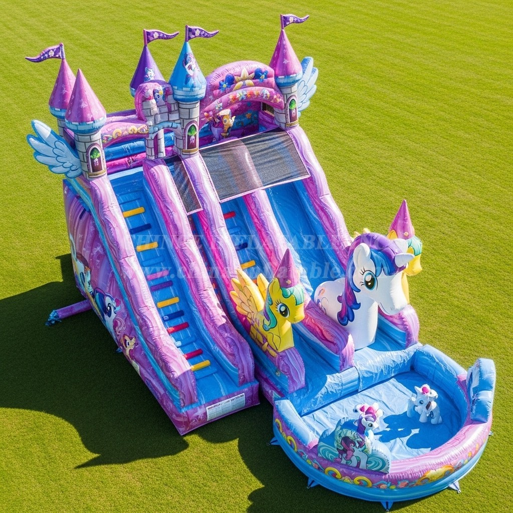 T8-9317 My Little Pony Theme Inflatable Water Slide