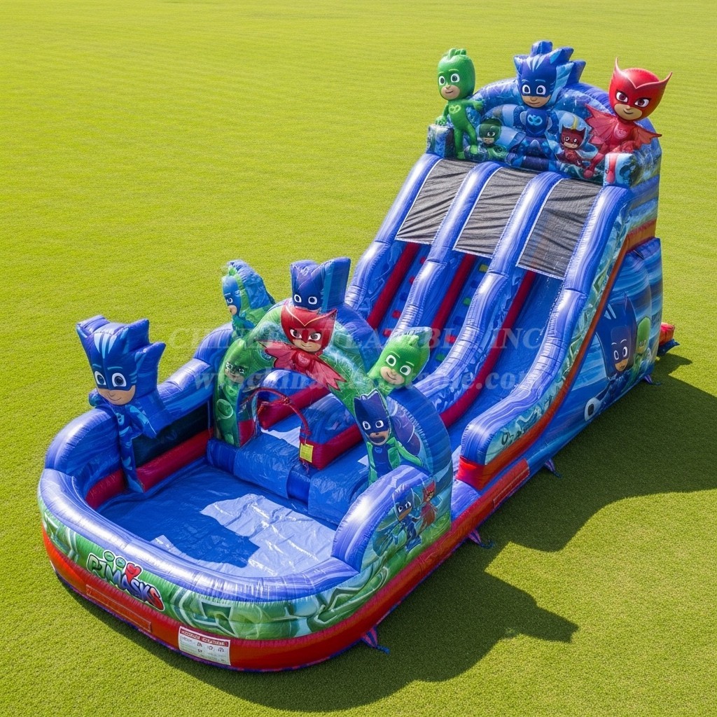 T8-9334 PJ Masks Theme Inflatable Water Slide