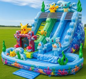 T8-9335 Pokemon Theme Inflatable Water Slide