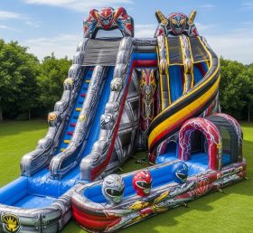 T8-9339 Power Rangers Theme Inflatable Water Slide