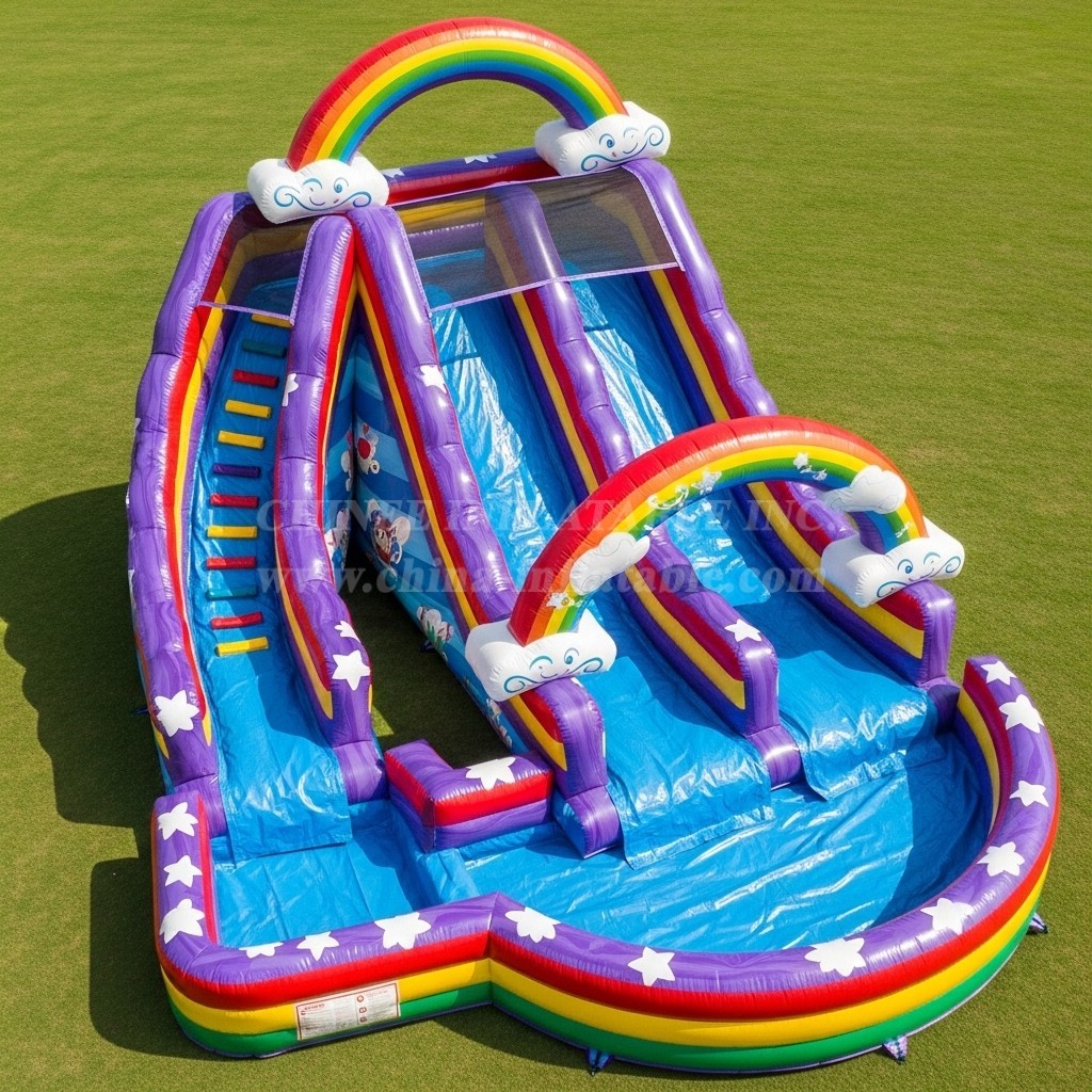 T8-9340 Rainbow Theme Inflatable Water Slide