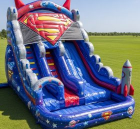 T8-9359 Superman Theme Inflatable Water Slide