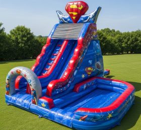 T8-9361 Superman Theme Inflatable Water Slide