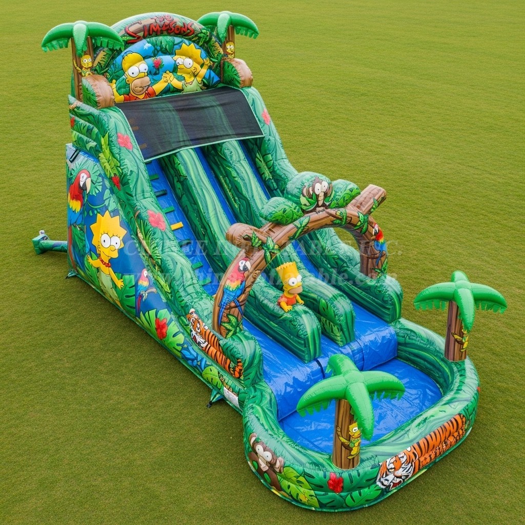 T8-9372 The Simpsons Theme Inflatable Water Slide