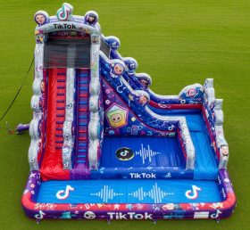 T8-9376 TikTok Theme Inflatable Water Slide