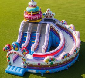 T8-9390 Birthdays Theme Inflatable Dry Slide