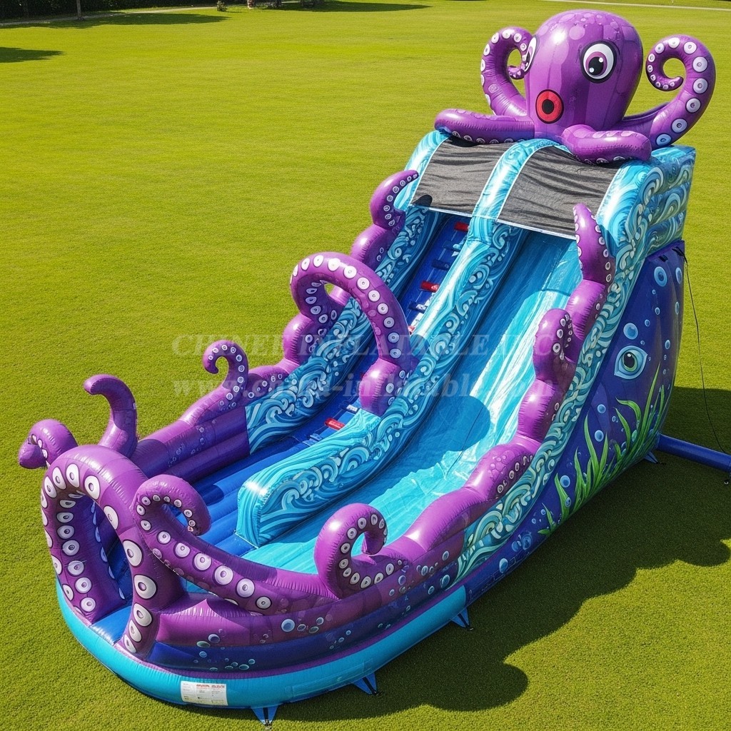 T8-9409 Octopus Theme Inflatable Dry Slide