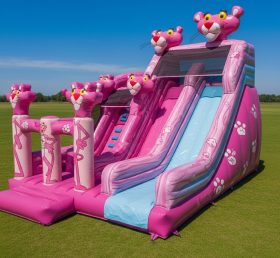 T8-9412 Pink Panther Theme Inflatable Dry Slide