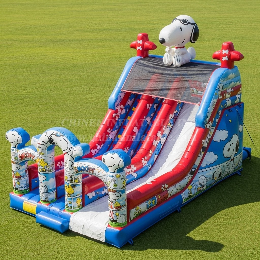 T8-9418 Snoopy Theme Inflatable Dry Slide