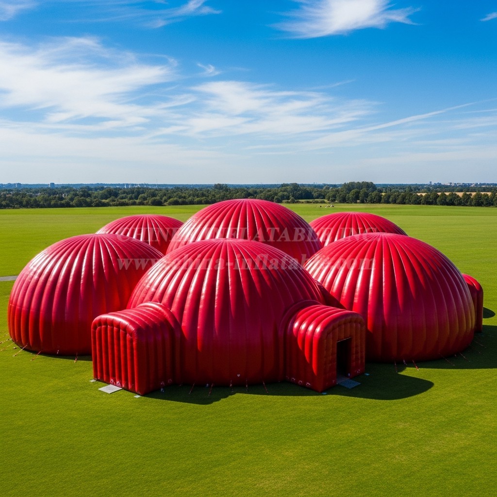 Tent1-6206 Red Dome Cluster Inflatable Dome