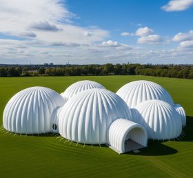 Tent1-6232 White Dome Cluster Inflatable Dome