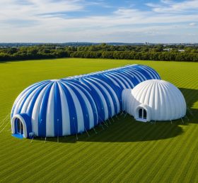 Tent1-6290 Blue Stripe Theme Inflatable Dome Tunnel