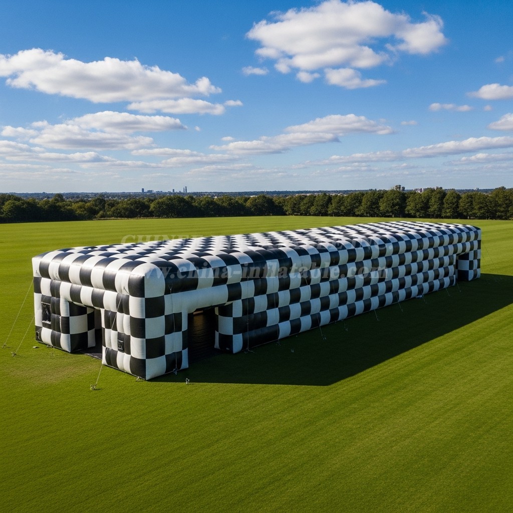 Tent1-6369 Black White Inflatable Checkerboard Structure