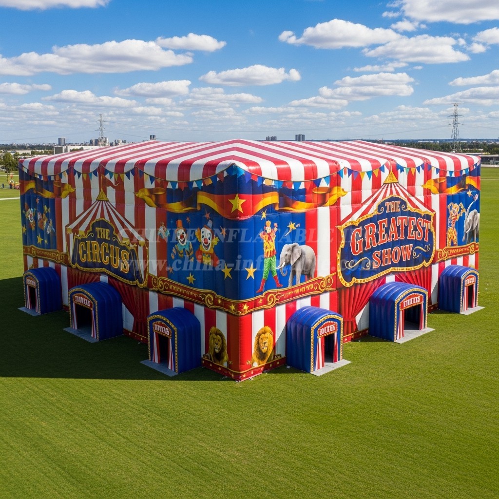Tent1-6389 Circus Striped Inflatable Tent