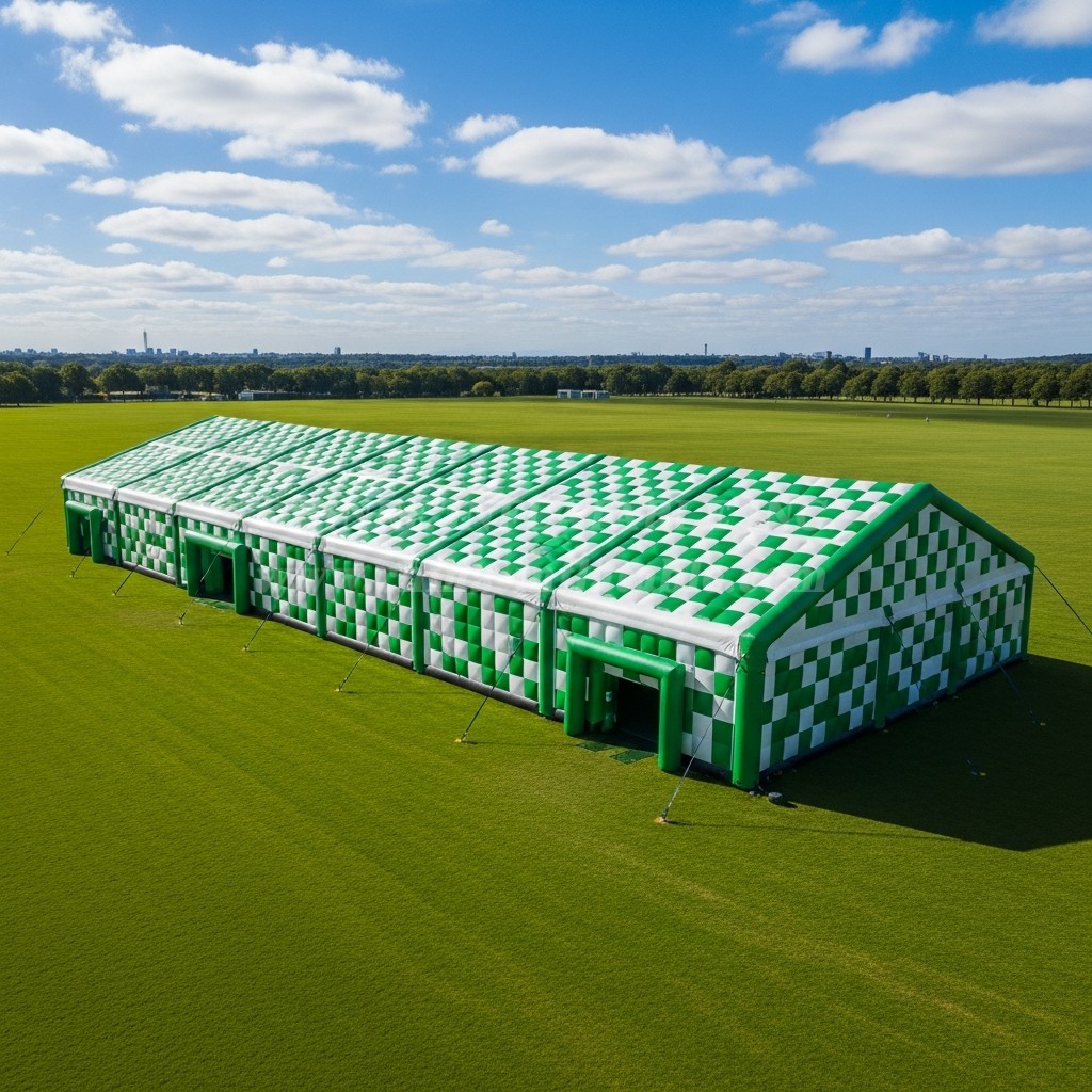 Tent1-6420 Green White Inflatable Rectangular Tent