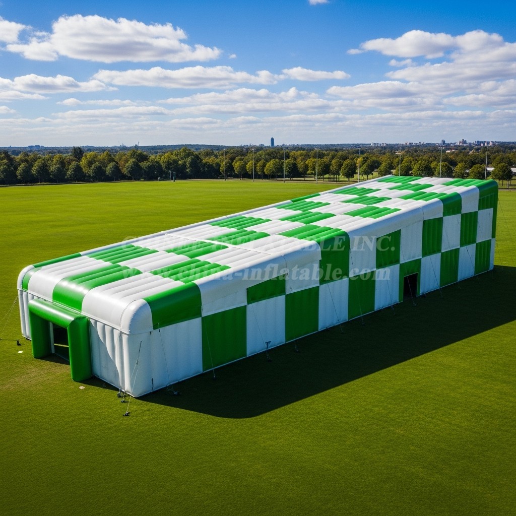 Tent1-6422 Green White Inflatable Rectangular Tent