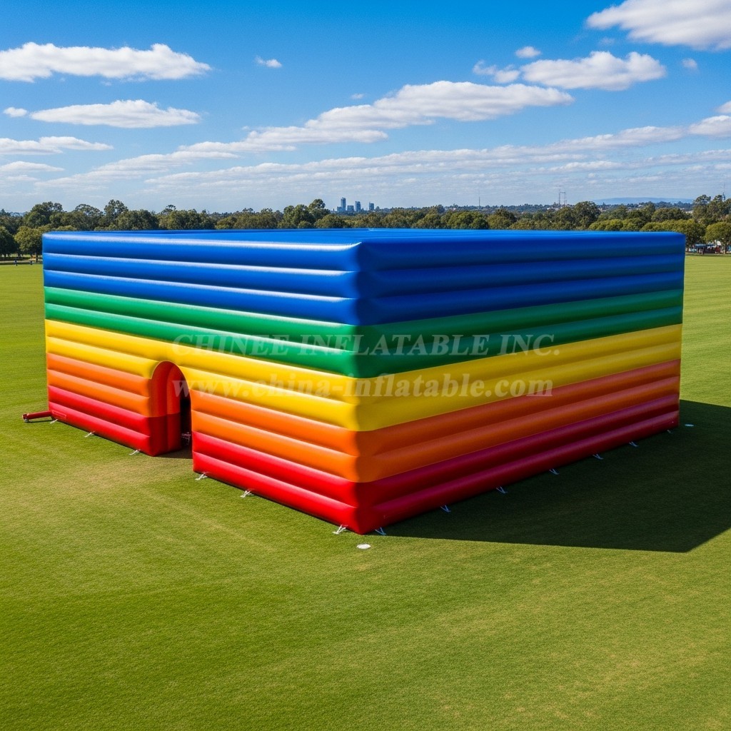 Tent1-6498 Rainbow Striped Inflatable Tent