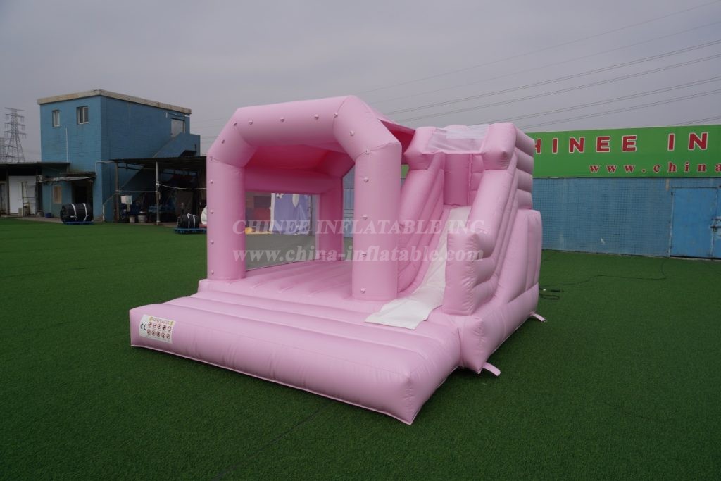 T2-3249H Pink Bouncy Castle with Slide