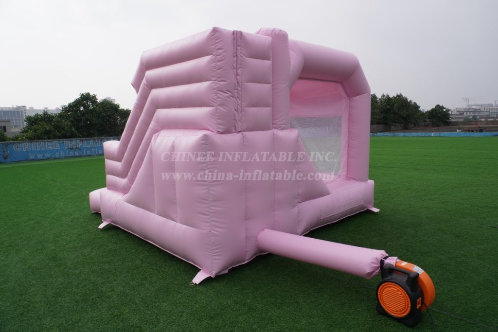 T2-3249H Pink Bouncy Castle with Slide