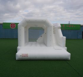 T2-3249G Pure White Bouncy Castle with Slide