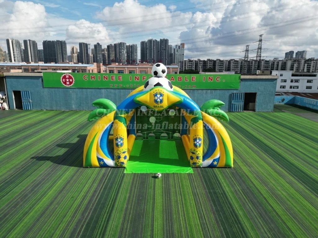 T11-7092 Brazil National Team Theme Inflatable Football Shoot Out Game