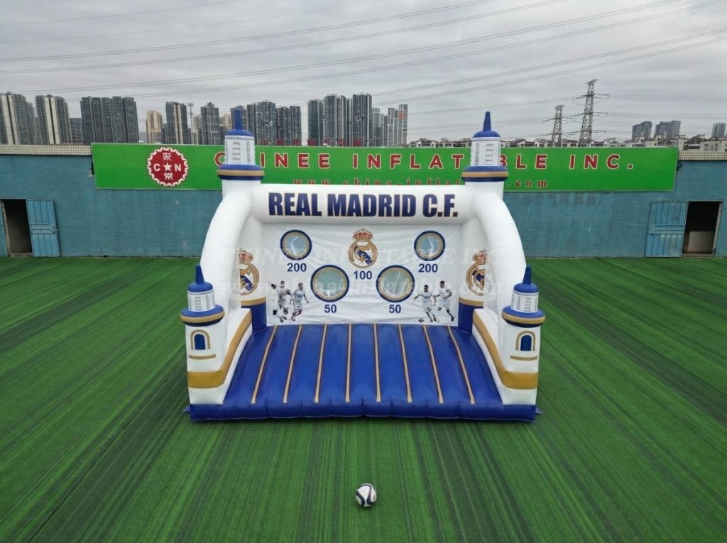 T11-7244 Real Madrid Theme Inflatable Football Shoot Out Game
