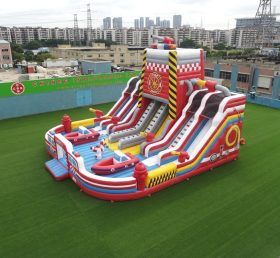 T6-6836 Firetruck Theme Inflatable Playground