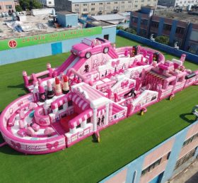 CR2-488 Barbie Theme Ginat Inflatable Obstacle Courses Challenging Run