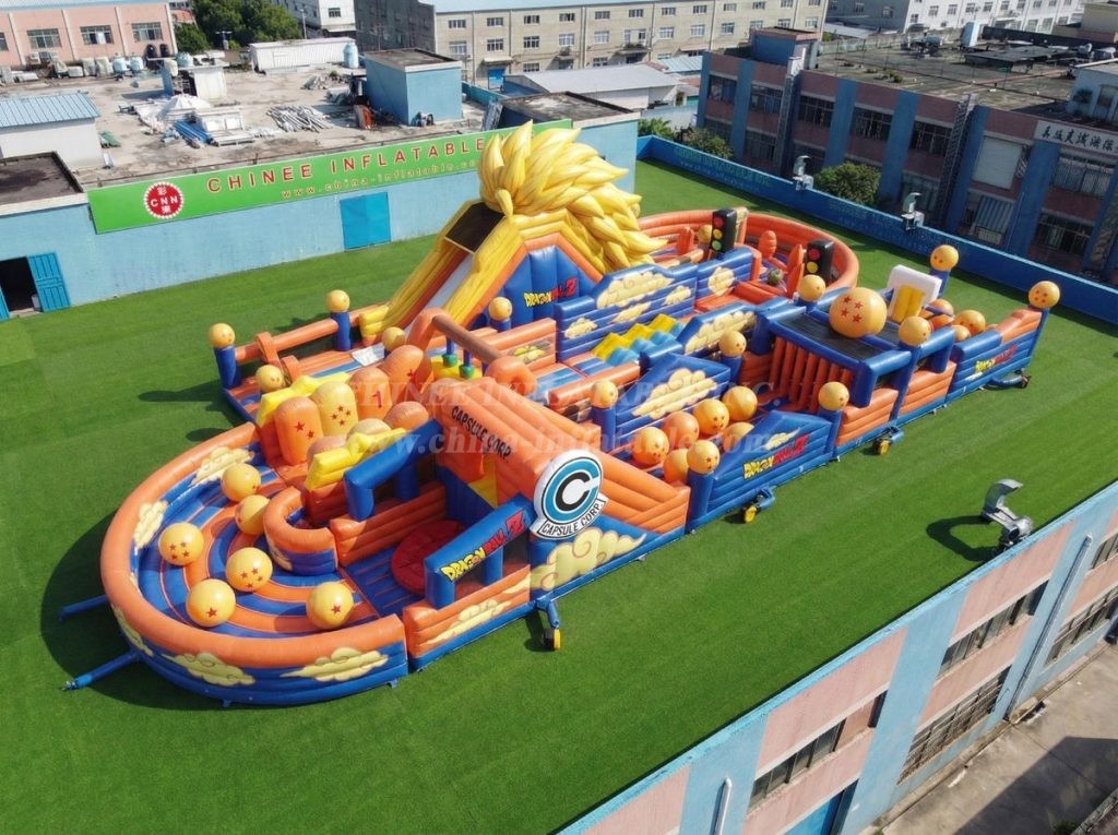 CR2-495 Dragon Ball Theme Ginat Inflatable Obstacle Courses Challenging Run