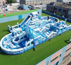 CR2-496 Frozen Theme Ginat Inflatable Obstacle Courses Challenging Run