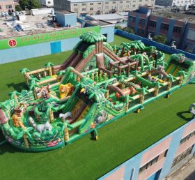 CR2-500 Jungle Theme Ginat Inflatable Obstacle Courses Challenging Run