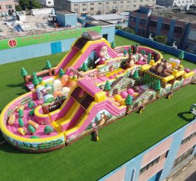 CR2-503 Masha And The Bear Theme Ginat Inflatable Obstacle Courses Challenging Run