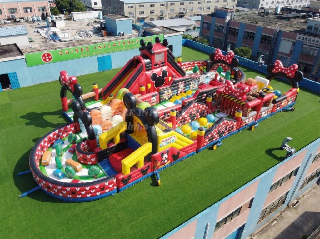 CR2-504 Mickey & Minnie Theme Ginat Inflatable Obstacle Courses Challenging Run
