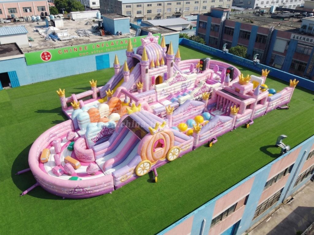 CR2-513 Princess Parties Theme Ginat Inflatable Obstacle Courses Challenging Run