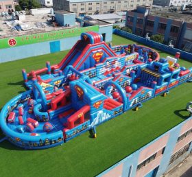 CR2-522 Superman Theme Ginat Inflatable Obstacle Courses Challenging Run
