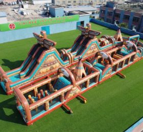 CR2-535 American Indian Theme Giant Inflatable Obstacle Courses Challenging Run