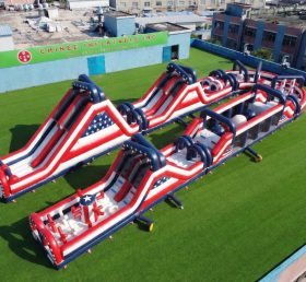CR2-536 American Style Theme Giant Inflatable Obstacle Courses Challenging Run