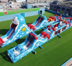 CR2-551 Doraemon Theme Giant Inflatable Obstacle Courses Challenging Run