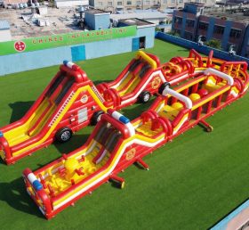 CR2-555 Firetruck Theme Giant Inflatable Obstacle Courses Challenging Run