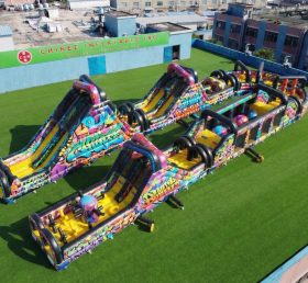 CR2-559 Graffiti Theme Giant Inflatable Obstacle Courses Challenging Run