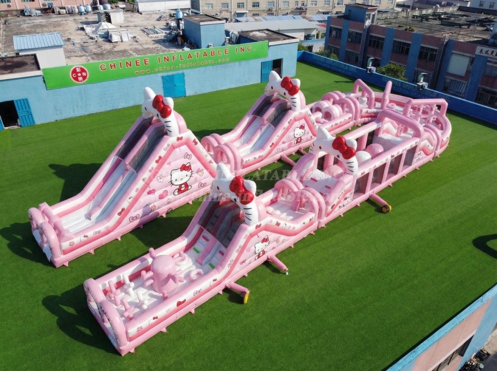 CR2-561 Hello Kitty Theme Giant Inflatable Obstacle Courses Challenging Run